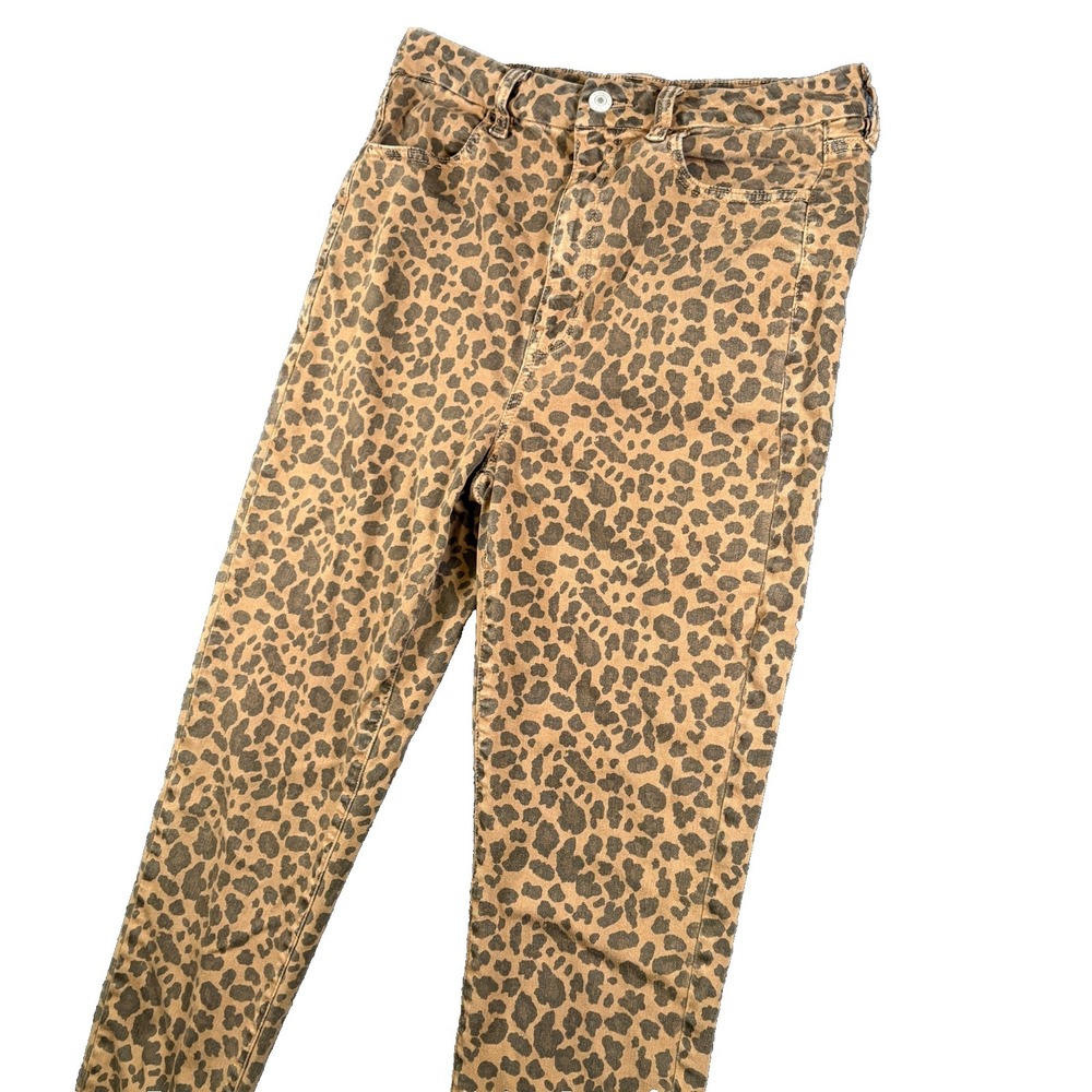 American Eagle Outfitters Skinny Jeans Women 8 28x27 Brown Denim Leopard Stretch